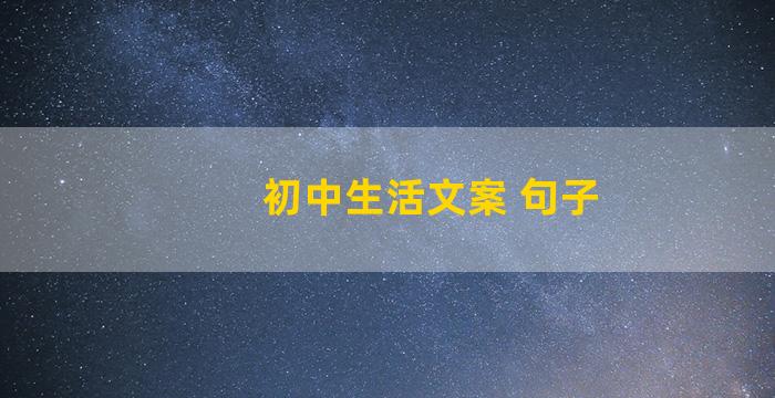 初中生活文案 句子